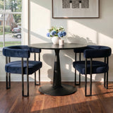 New Haven & Mia 35" Black Round Dining Table Set for 2 (3-Piece)