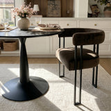 New Haven & Mia 35" Black Round Dining Table Set for 2 (3-Piece)
