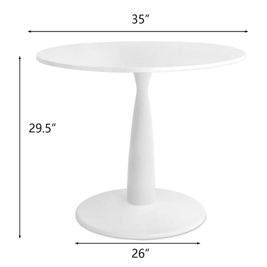 New Haven Modern 35" White Round Dining Table