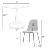New Haven & Oslo 35" White Round Dining Table Set for 4 (5-Piece)
