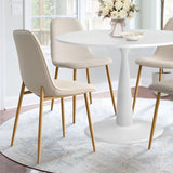 New Haven & Oslo 35" White Round Dining Table Set for 4 (5-Piece)