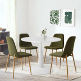 New Haven & Oslo 35" White Round Dining Table Set for 4 (5-Piece)