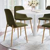 New Haven & Oslo 35" White Round Dining Table Set for 4 (5-Piece)