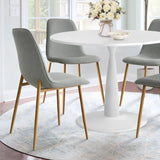 New Haven & Oslo 35" White Round Dining Table Set for 4 (5-Piece)
