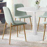 New Haven & Oslo 35" White Round Dining Table Set for 4 (5-Piece)