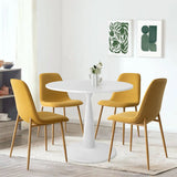 New Haven & Oslo 35" White Round Dining Table Set for 4 (5-Piece)