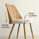 Nice Rattan Upholstered Dining Chair (Set of 4)
