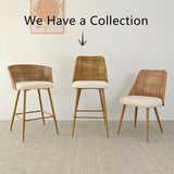 Nice 27" Rattan Upholstered Counter Stool (Set of 3)