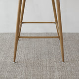 Nice Beige Rattan Upholstered Counter Stool with Arms (Set of 4)