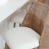 Nice 27" Modern Rattan Upholstered Counter Stool (Set of 4)