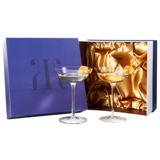Vintage Crystal Coupe Glasses, Set of 2 (8 OZ)