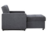 Noah Convertible Sleeper Chair-and-a-Half, Gray