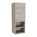 Mila Bathroom Cabinet with Single-Door Compartment, Two Interior Shelves, Dual External Open Shelves and Space-Saving Wall Design for Organized Storage, Daily Essentials Access and Modern Bathroom Convenience