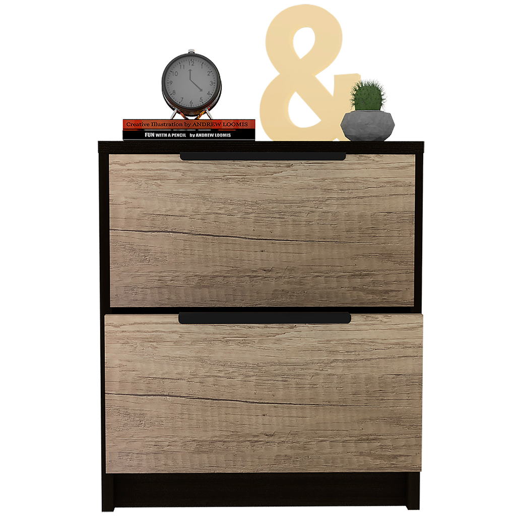 Egeo Nightstand, Two Drawers, Superior Top