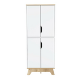 Pamplona Double Kitchen Pantry with Two-Door Cabinet, Four Interior Storage Shelves, Elevated Four-Leg Base and Modern Space-Saving Design for Organizing Food, Cookware and Everyday Essentials in Contemporary Homes