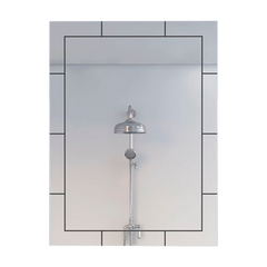 Mirror Hawea, Framed Rectangle Mirror With Grid, Looking Glass