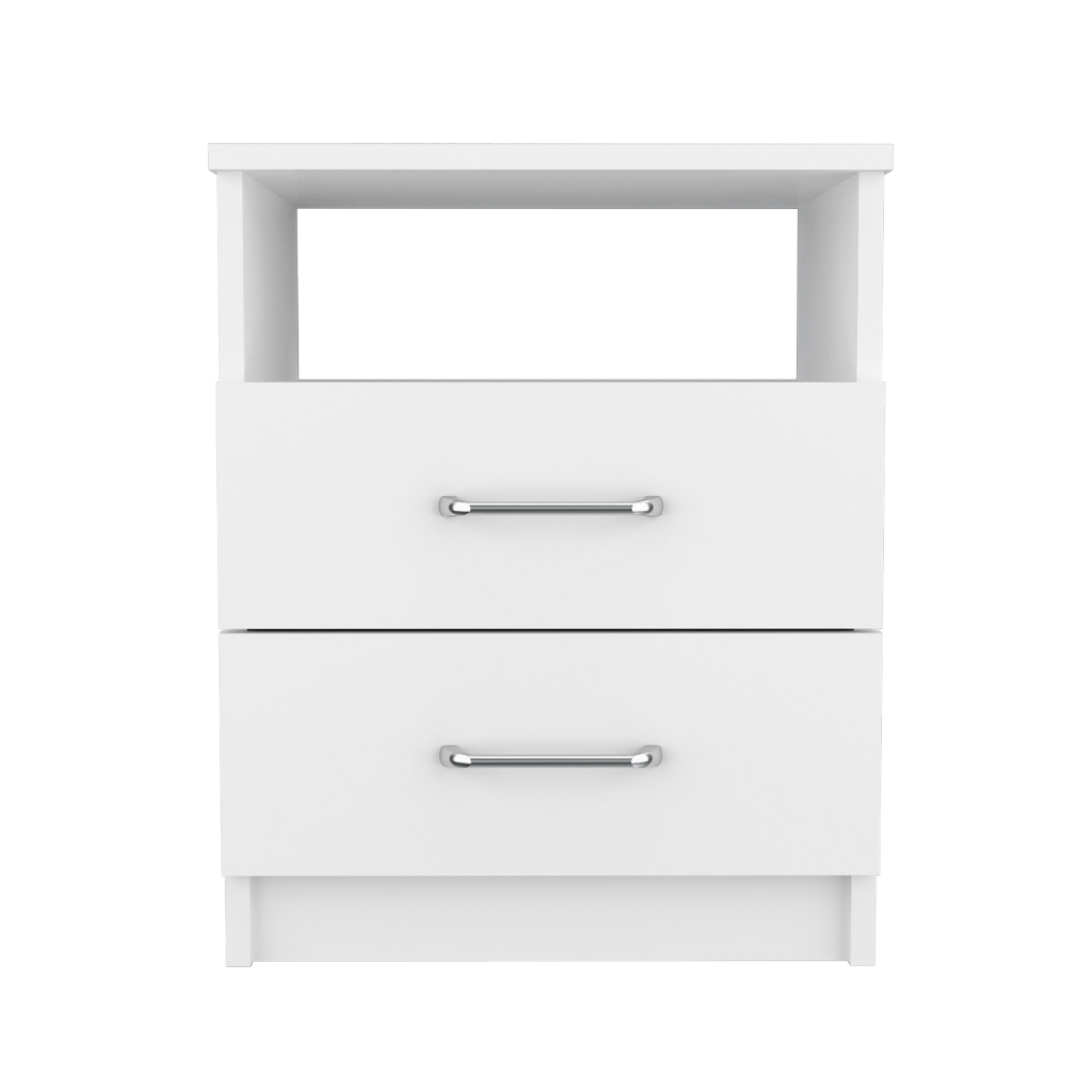 Salento Nightstand, Two Drawers, One Shelf, Superior Top