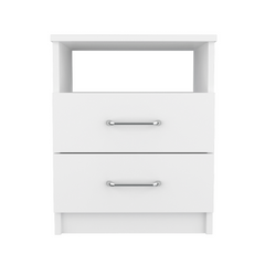 Salento Nightstand, Two Drawers, One Shelf, Superior Top