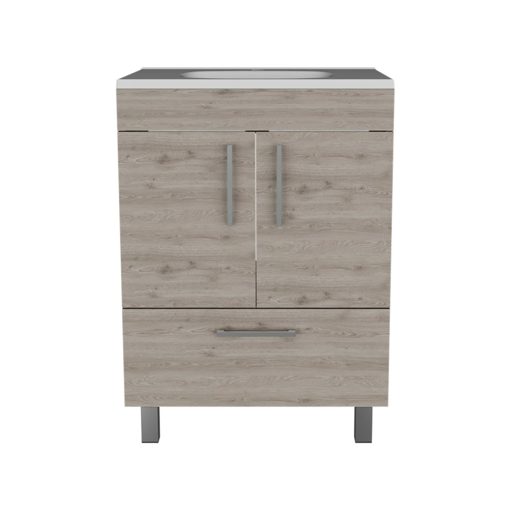 Essential Single Bathroom Vanity, One Draw, Double Door Cabinet