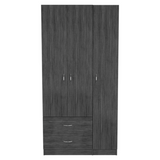 Tuhome Austral Three-Door Armoire with Double Door Hanging Cabinet, Full-Height Shelving Section, Two Spacious Storage Drawers, Modern Multi-Compartment Wardrobe for Organized Bedrooms and Versatile Home Storage