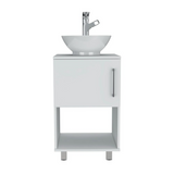 Gouda 18" Single Bathroom Vanity with Integrated Sink, Open Storage Shelf, Single-Door Cabinet and Space-Saving Modern Design for Organized Daily Use, Practical Bathroom Functionality and Contemporary Home Appeal