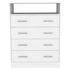 Sanna Four Drawer Dresser, One Open Shelf