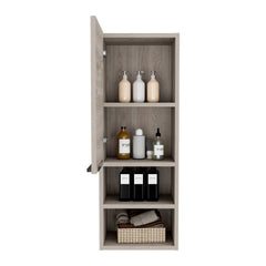 Jasper Bathroom Single Door Cabinet, Two Open Shelves, Two Interior