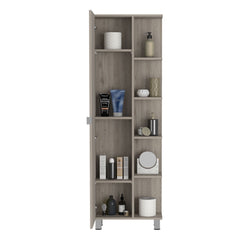 Venus Linen Single Door Cabinet, Five External Shelves, Four Interior Shelves