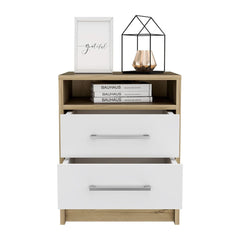 Eter Nightstand, Superior Top, Two Drawers