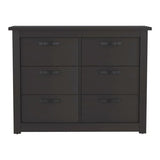 Becca 6 Drawer Double Dresser, Metal Hardware