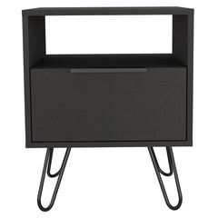 Augusta Nightstand, Single Drawer, Hairpin Legs