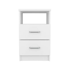 Napoles Nightstand, Superior Top, Two Drawers, One Shelf