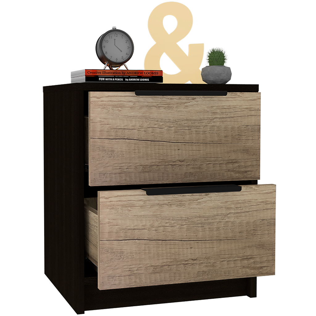 Egeo Nightstand, Two Drawers, Superior Top