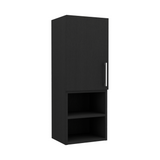 TUHOME Madrid Medicine Cabinet with Single Door, Interior Storage Shelves, External Display Shelves, Wall Mounted Bathroom Organizer with Metal Handle for Modern Compact Spaces