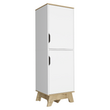 Tuhome Pamplona Microwave Tall Cabinet with Spacious Counter Surface, Multiple Storage Shelves, Upper and Lower Double Door Cabinets, Integrated Cable Management and Large Vertical Design for Modern Kitchens