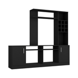 Kava Entertainment Center with Large TV Storage Space for Screens up to 78", Six External Display Shelves, Double-Door Cabinet, Built-In Wine Rack and Modern Multi-Functional Design for Organized Living Room Entertainment