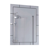TUHOME Turin Framed Rectangle Mirror with Decorative Grid Design Offering Modern Wall Accent Style, Durable Glass Construction and Elegant Contemporary Detailing for Enhancing Bedrooms, Bathrooms and Living Spaces