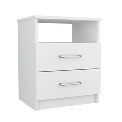 Salento Nightstand, Two Drawers, One Shelf, Superior Top