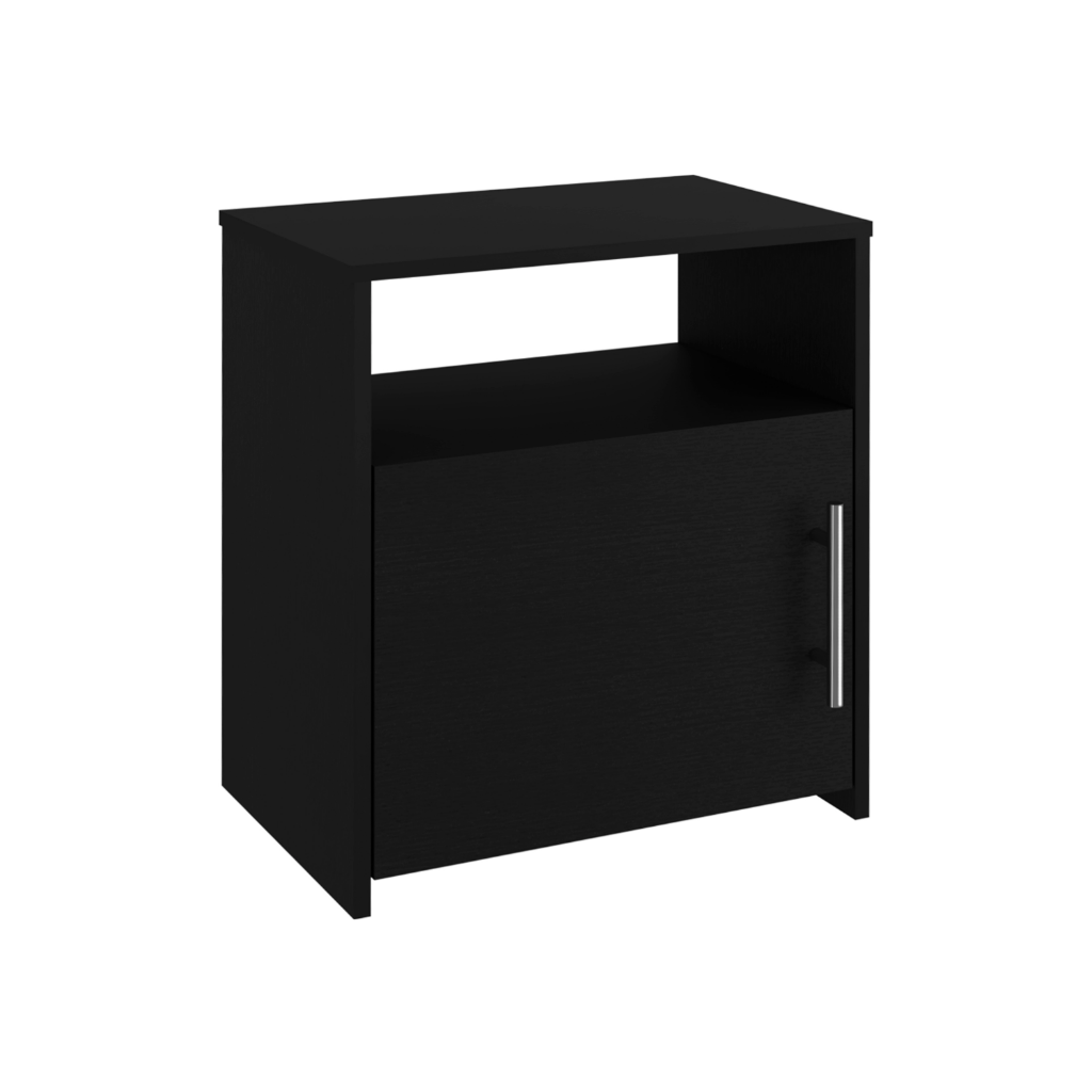 Omaha Nightstand, Single Door Cabinet, Metal Handle, One Shelf, Superior Top