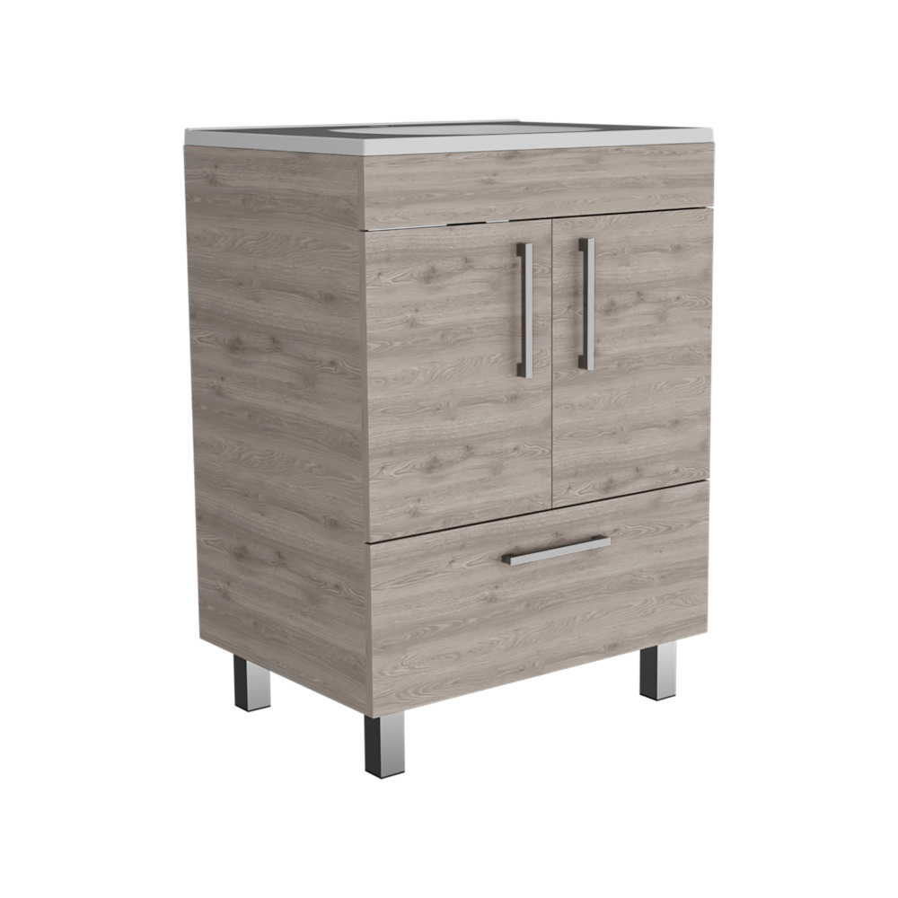 Essential Single Bathroom Vanity, One Draw, Double Door Cabinet