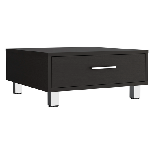 TUHOME Modern Coffee Table with Single Storage Drawer and Four Stable Legs Offering Practical Organization, Contemporary Design, Functional Superior Top Surface and Durable Engineered Wood Construction for Living Room Spaces
