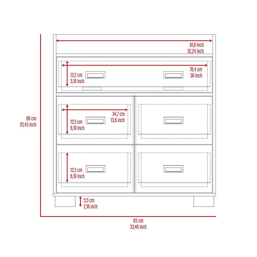 Sorrentino Dresser, Four Drawers, Single Double Drawer