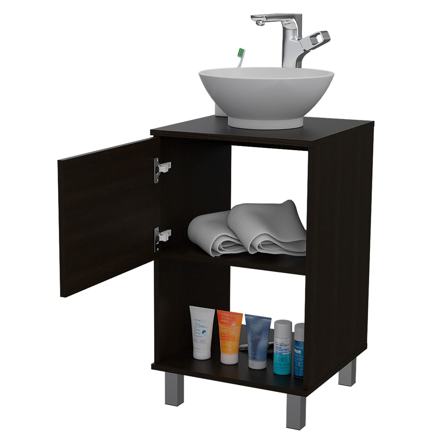 Pittsburgh Single Bathroom Vanity, One Open Shelf, Single Door Cabinet