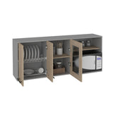 Hasselt Wall Cabinet, Double Door, Glass Cabinet, Rack