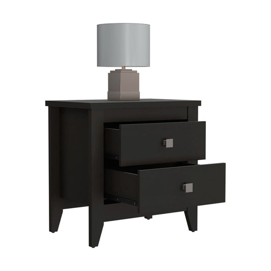 Amara Nightstand, Two Shelves, Four Legs