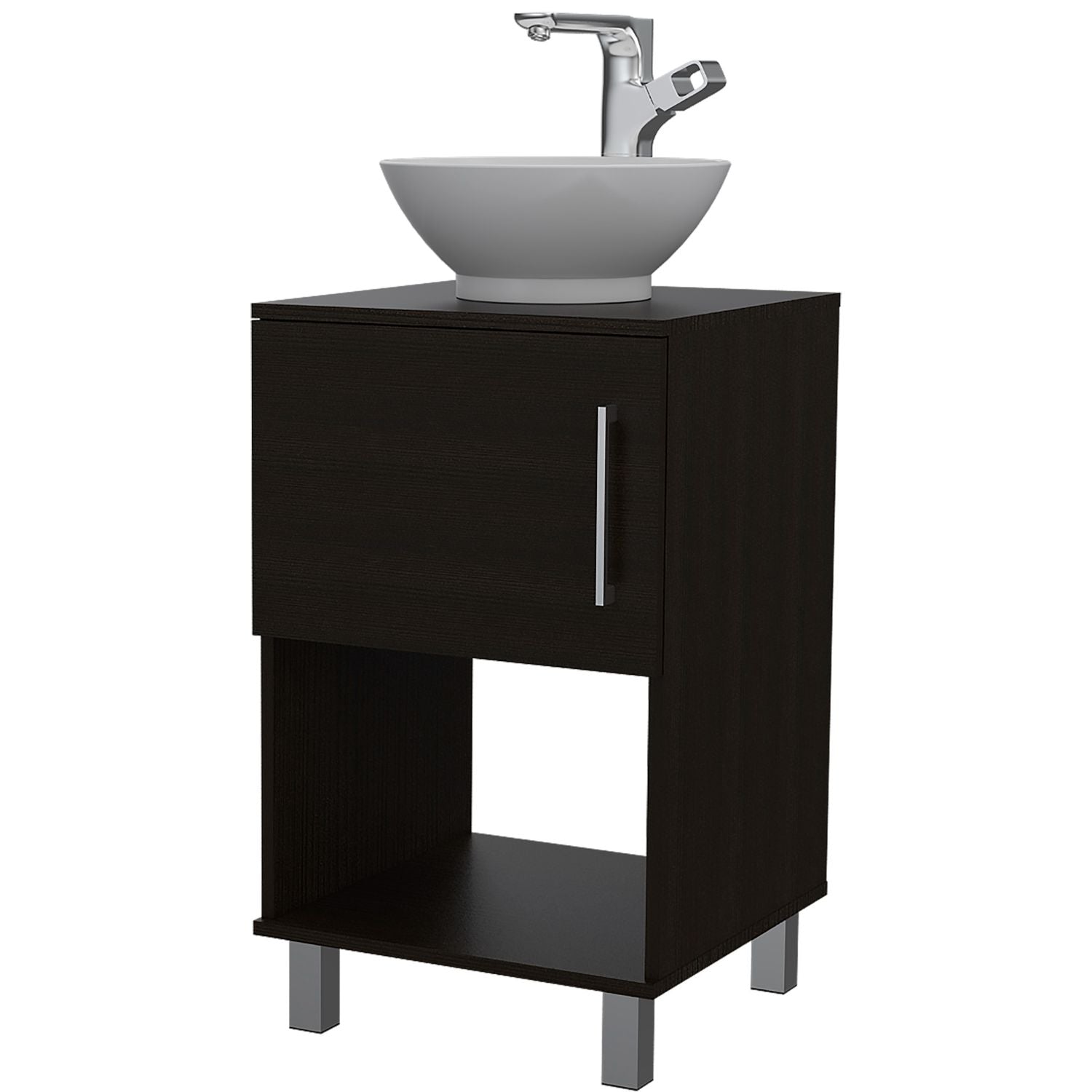 Pittsburgh Single Bathroom Vanity, One Open Shelf, Single Door Cabinet