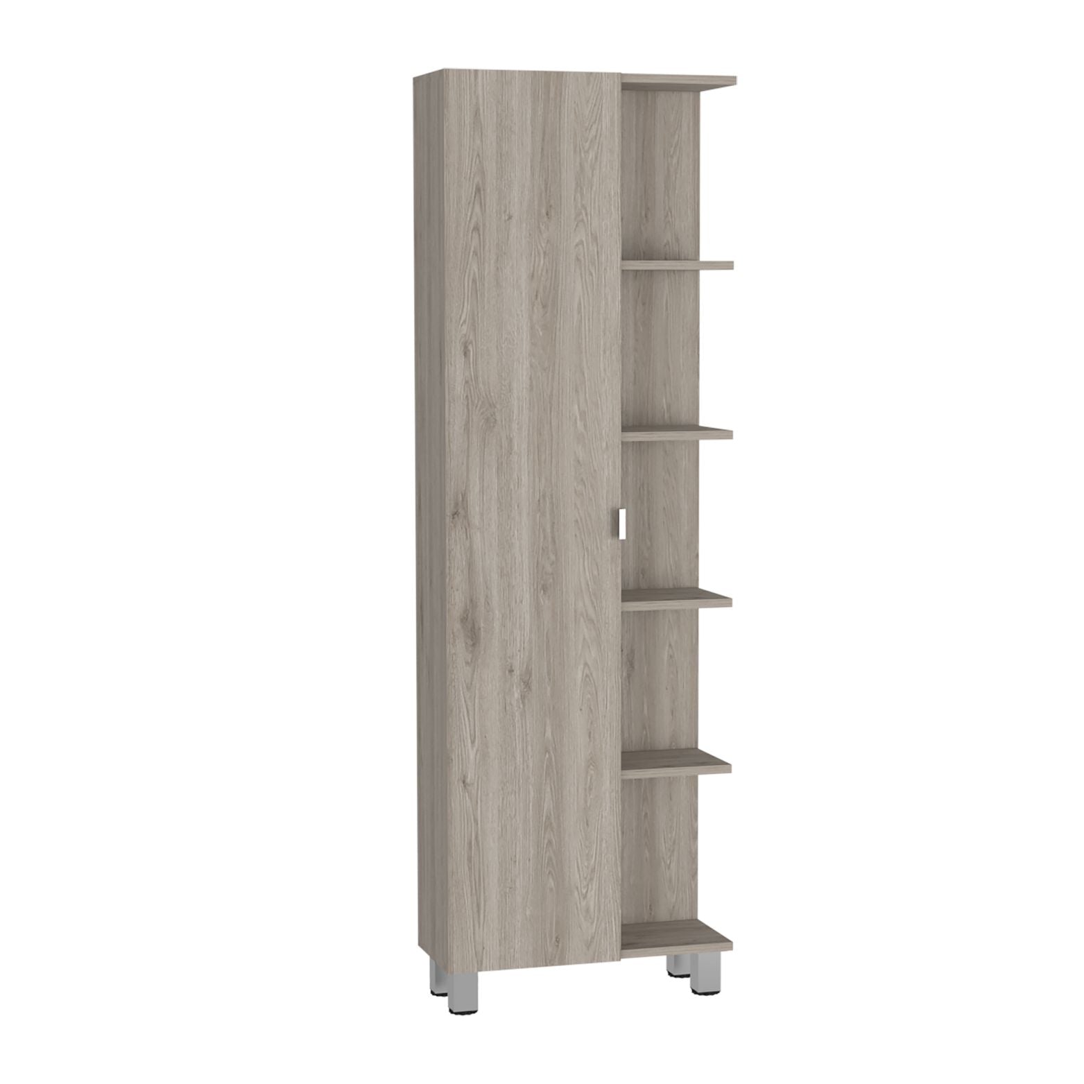 Venus Linen Single Door Cabinet, Five External Shelves, Four Interior Shelves