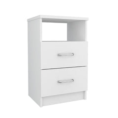 Napoles Nightstand, Superior Top, Two Drawers, One Shelf