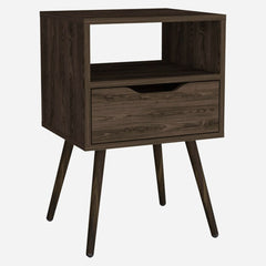 Otom Nightstand , Superior Top, Open Shelf, Single Drawer, Four Legs