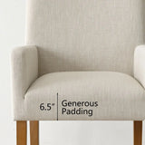 North Modern Linen Upholstered Armchair (Set of 2)